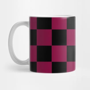 Crimson Red and Black Chessboard Pattern Mug